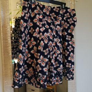 Navy floral skirt